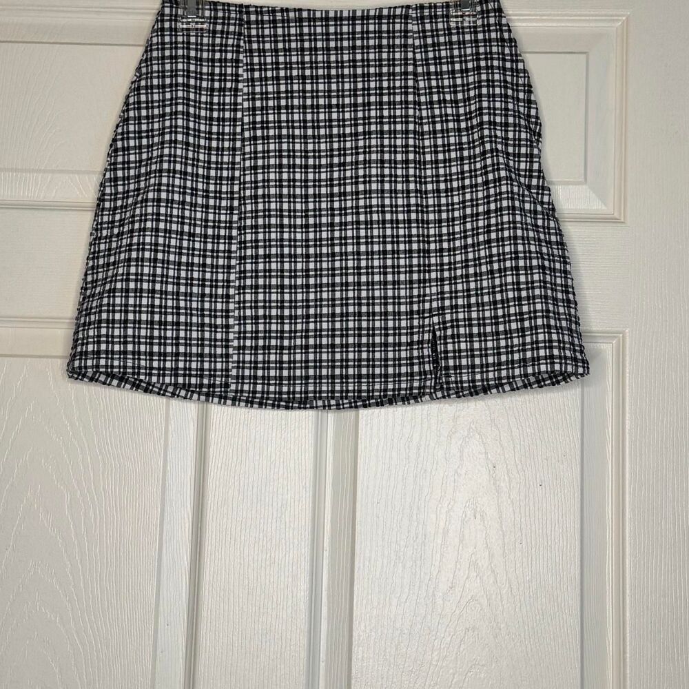 Urban-outfitters Women's Black and White Plaid Skirt